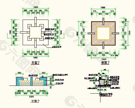 一个方形树池施工详图