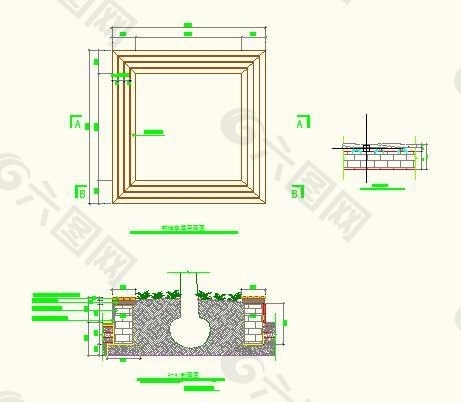 防腐木花池坐凳施工图