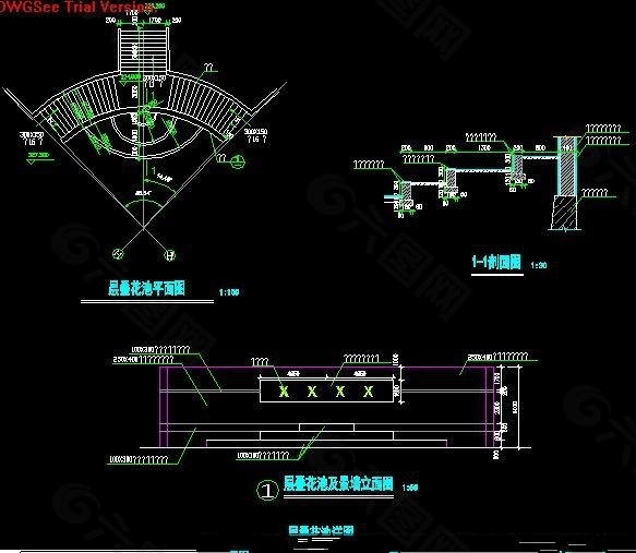 花坛施工图及剖面