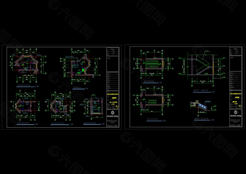 楼梯卫生间cad大样