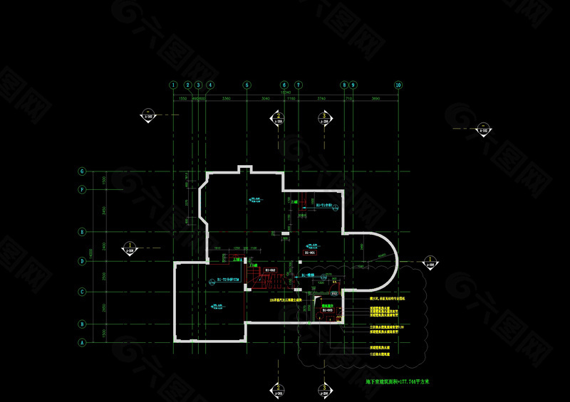 公寓地下室cad图
