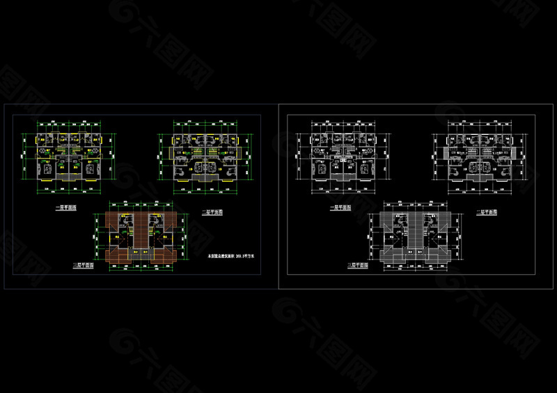 二层平面图cad图纸