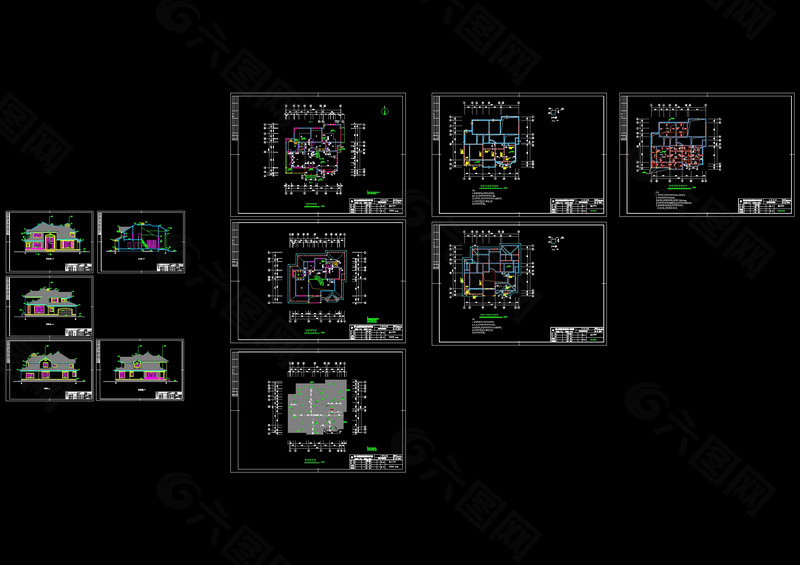住宅型别墅楼房cad图纸