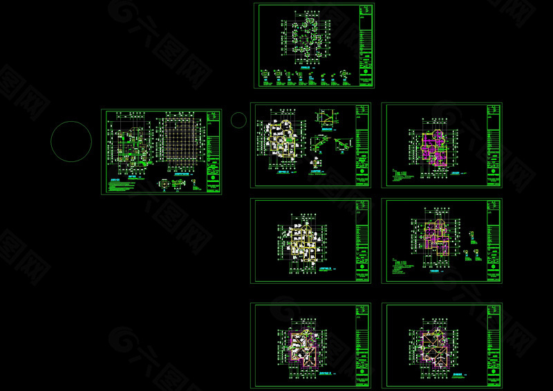 别墅方案施工cad图纸
