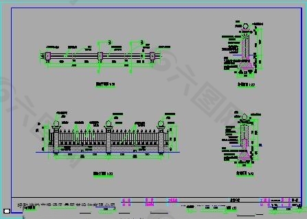 一套很完整的围墙CAD施工图