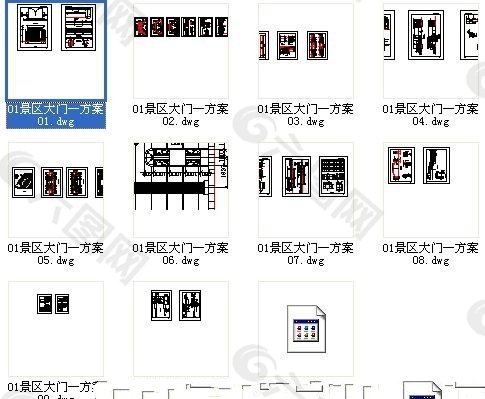 景区大门CAD