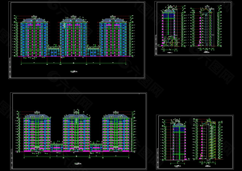 地豪园住宅cad立面图