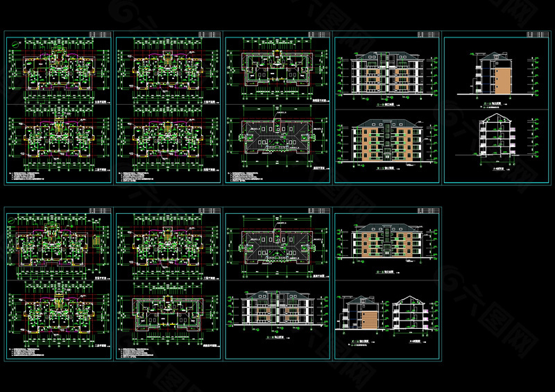 公寓建筑cad施工图