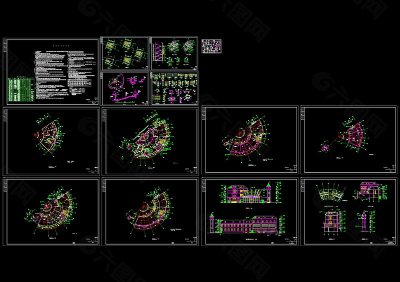 会所全套建筑cad设计图