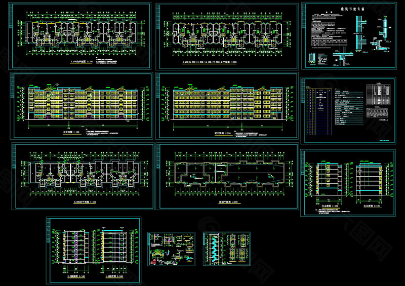节能住宅楼cad建筑图