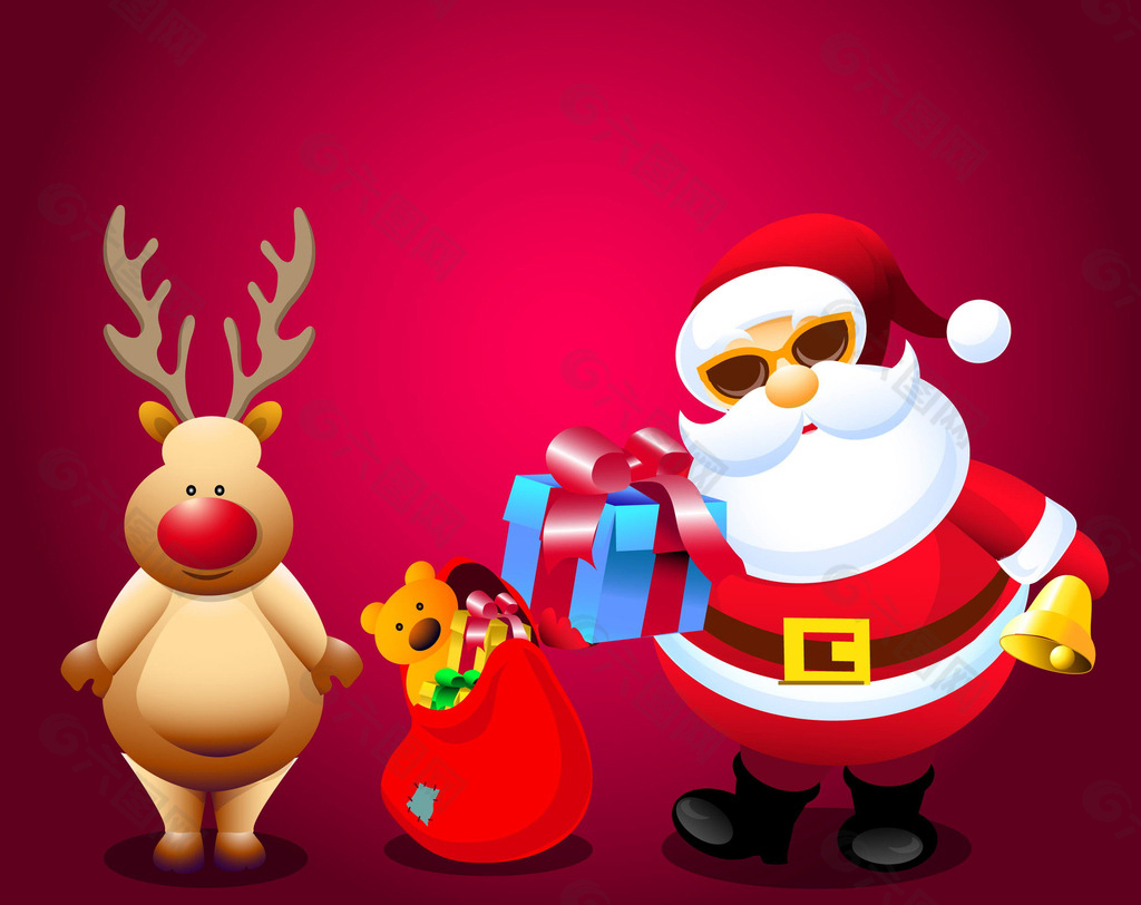 圣诞节小男孩和鹿图片素材_免费下载_psd图片格式_VRF高清图片400071389_摄图网