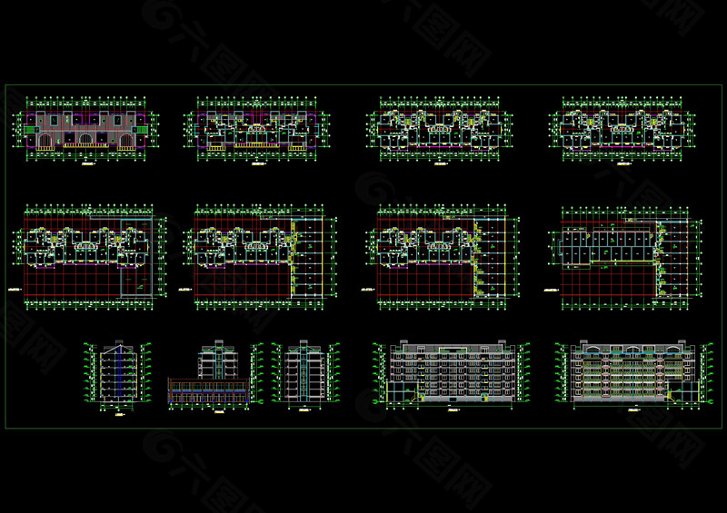 某多层底商住宅楼cad图纸