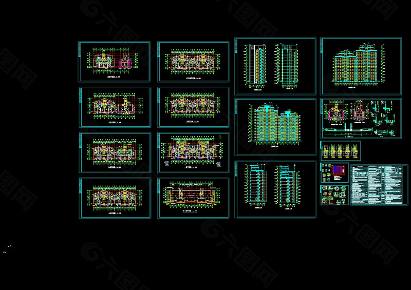 某市花园式高层住宅全套cad施工图