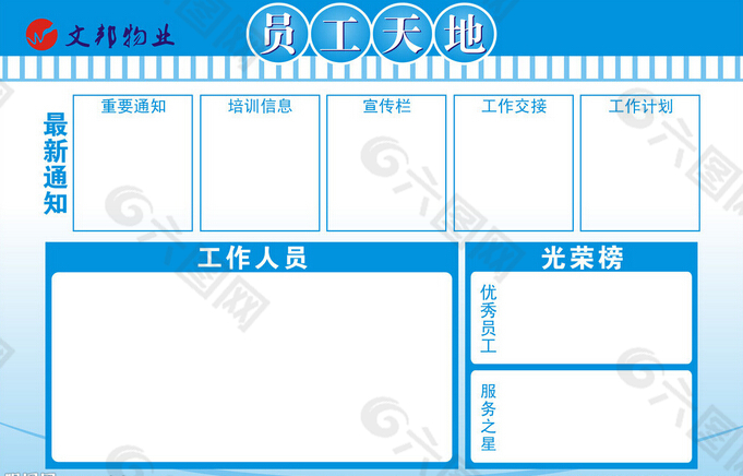 小区物业员工天地宣传栏