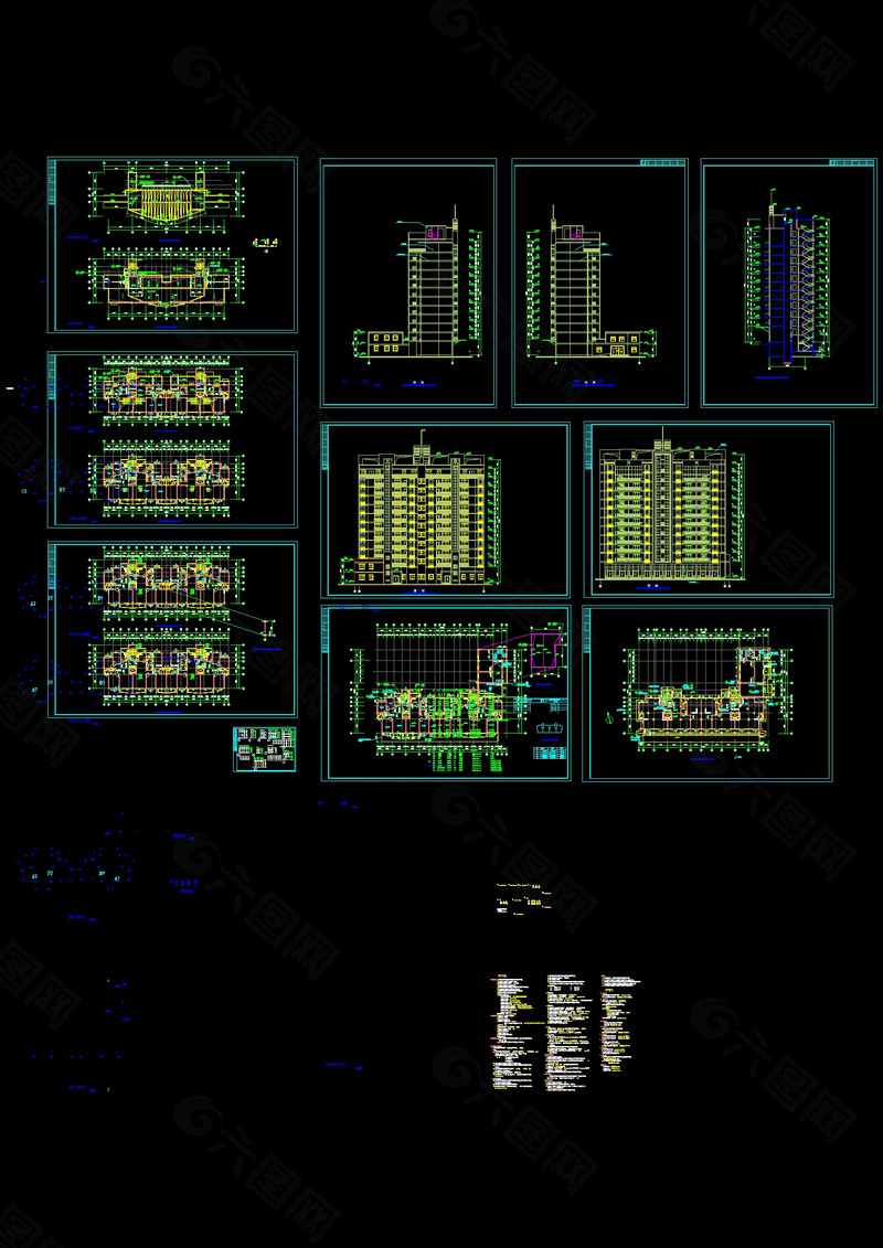 小高层住宅全套cad图纸