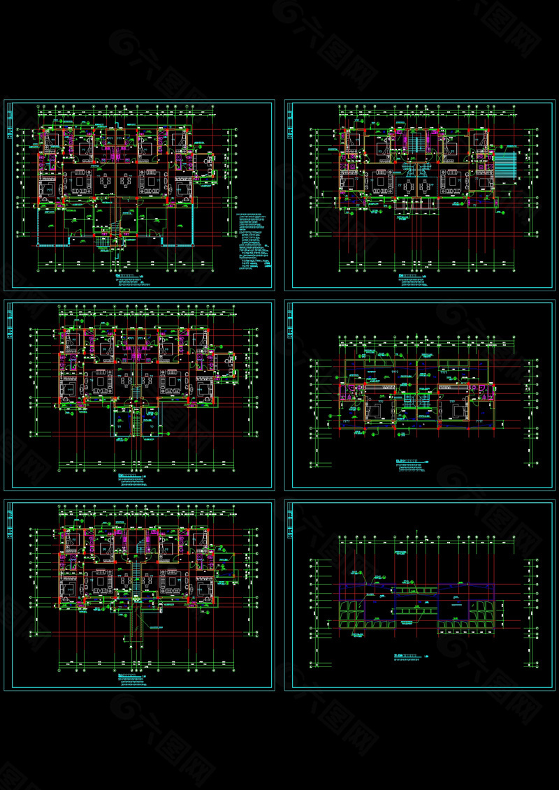 单体洋房单体cad建筑图