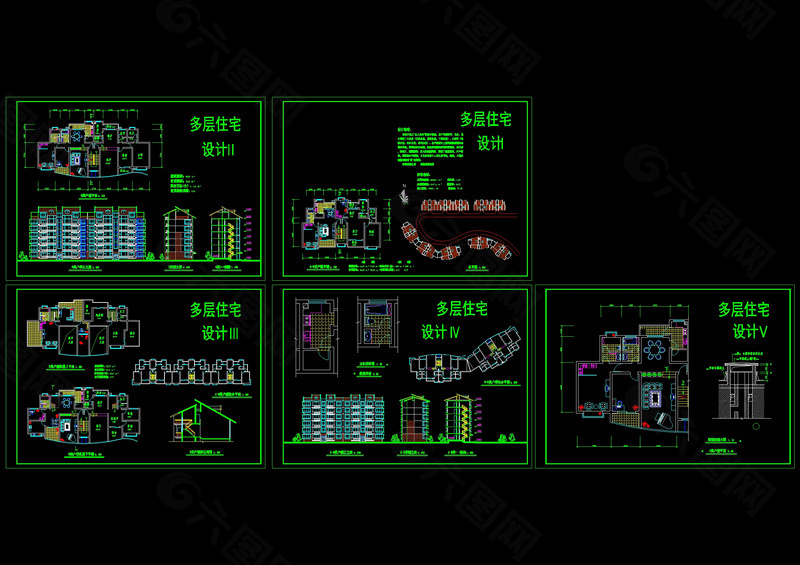 多套住宅方案设计cad图纸