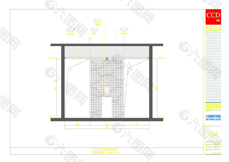 酒店房间立面cad图纸