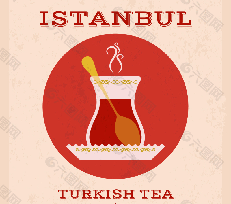 卡通土耳其茶背景