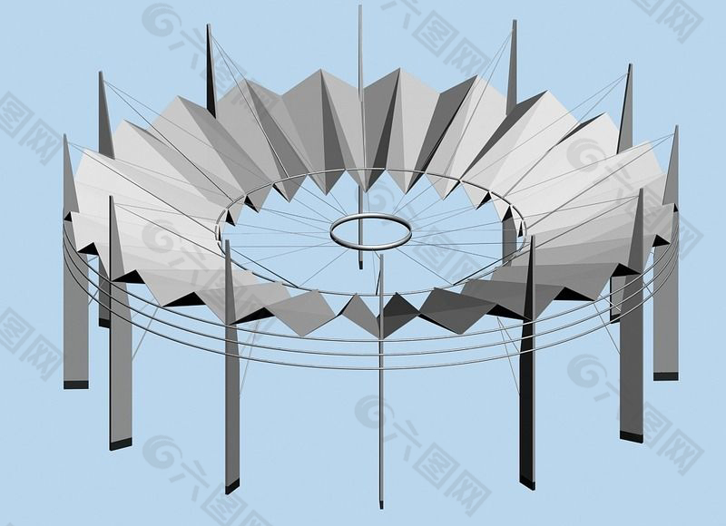 莲花形亭子3D模型