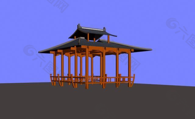 中式古典亭子3D模型