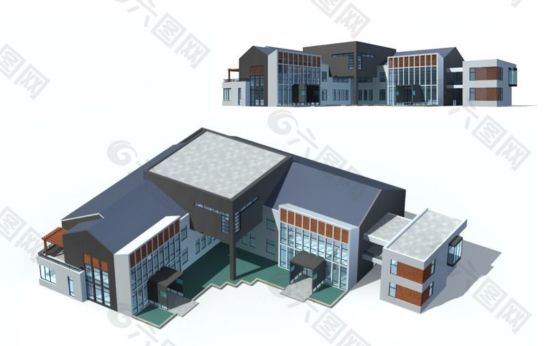 商业办公楼建筑楼3D模型