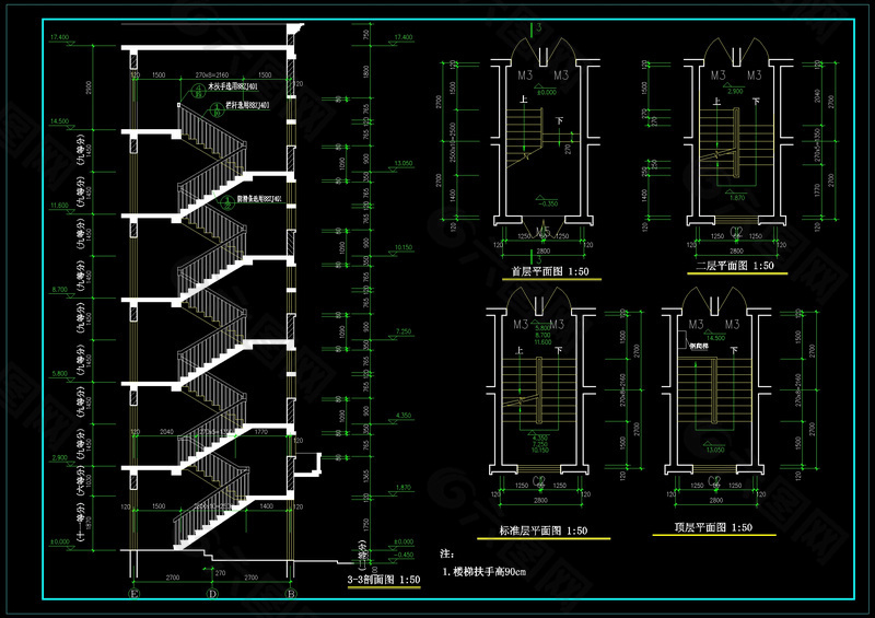 楼梯cad详图