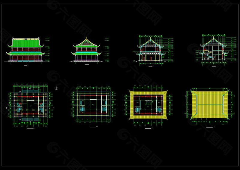 仿古建筑cad图纸