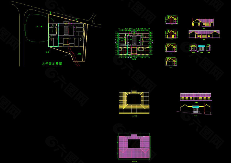 四合院平面cad图纸