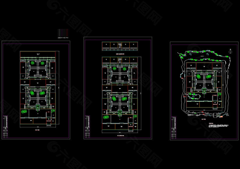 四合院方案cad图纸