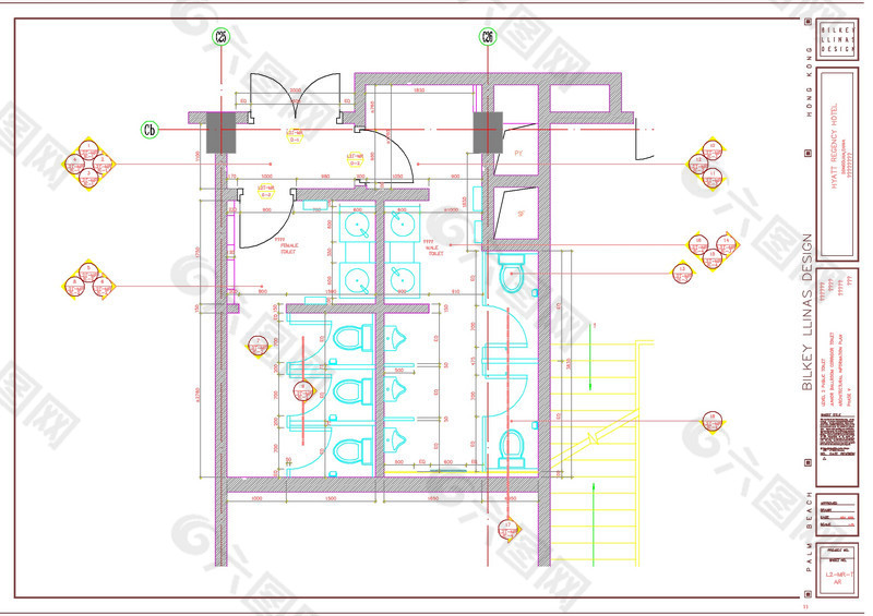 会议厅卫生间cad图纸