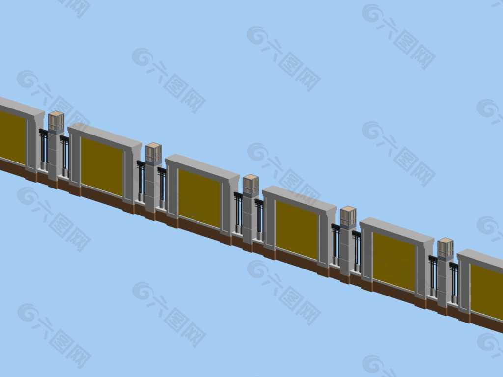 围墙模型