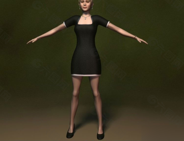 3D女性人物模型