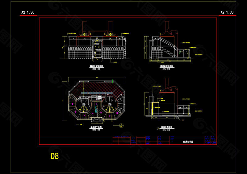 酿造台详图cad图纸