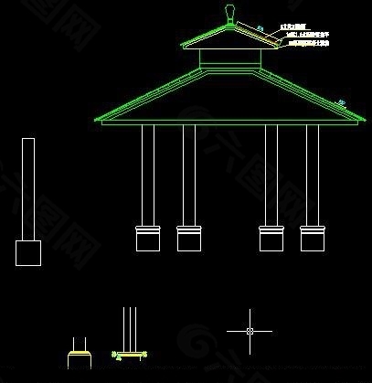 现代亭子CAD方案