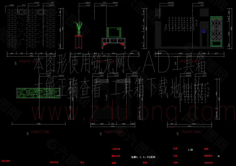 包厢立面图cad图纸