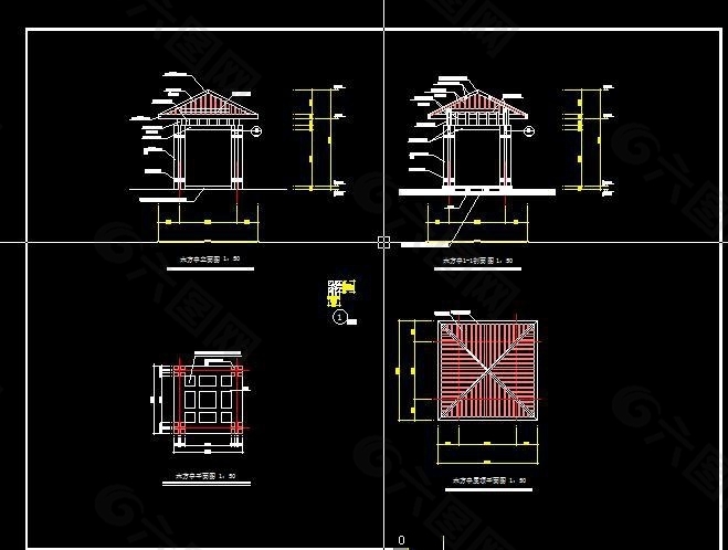 小方亭CAD施工详图