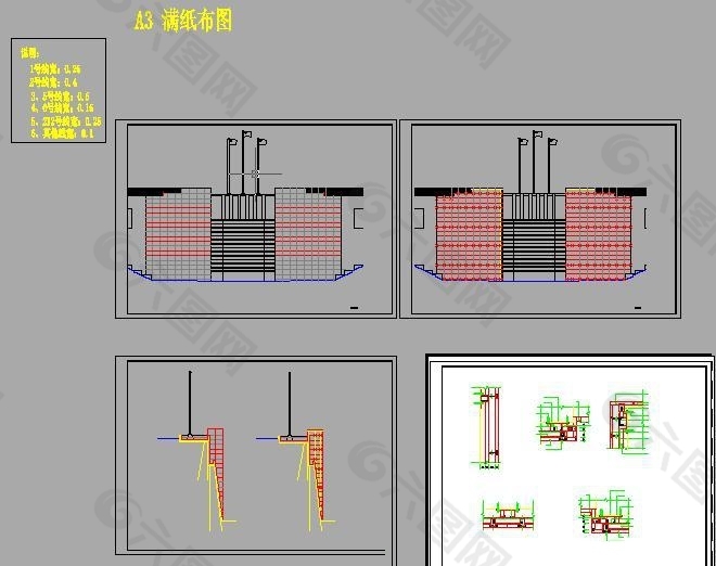 高跌水堡坎的花岗石外装饰CAD