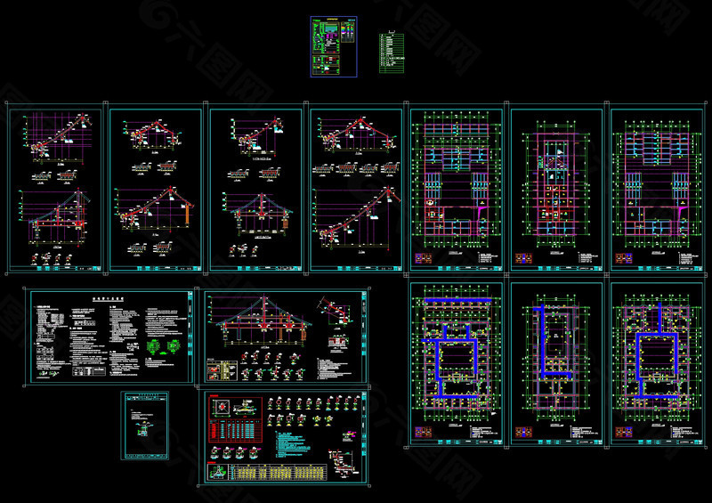 四合院结构cad图纸