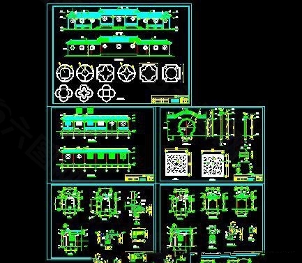 仿古长廊建筑CAD施工详图