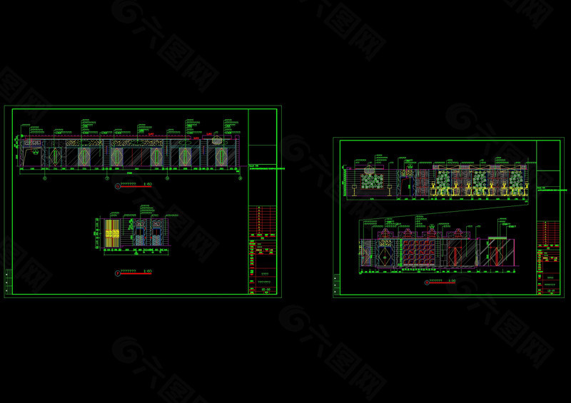 一层大堂立面图cad图纸