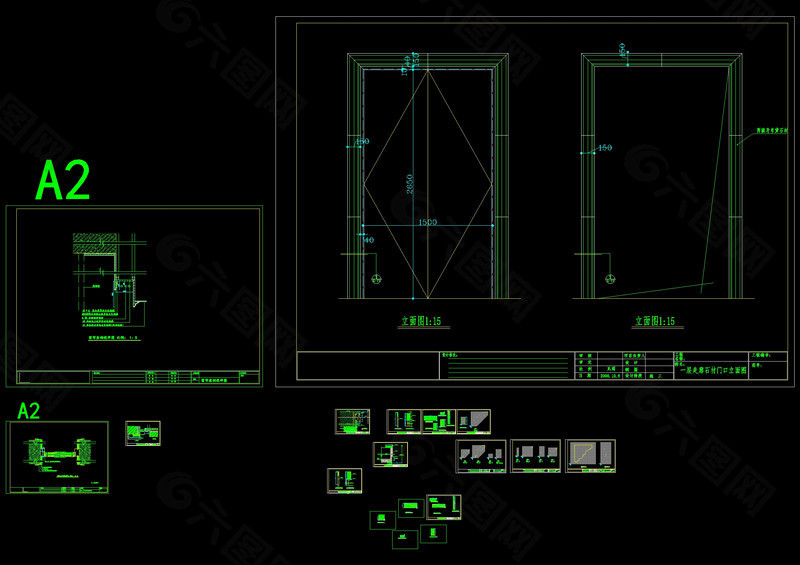 走廊石材门套图纸cad