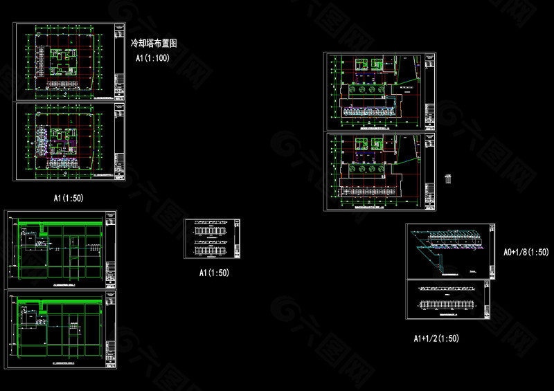 冷却塔系统cad图纸