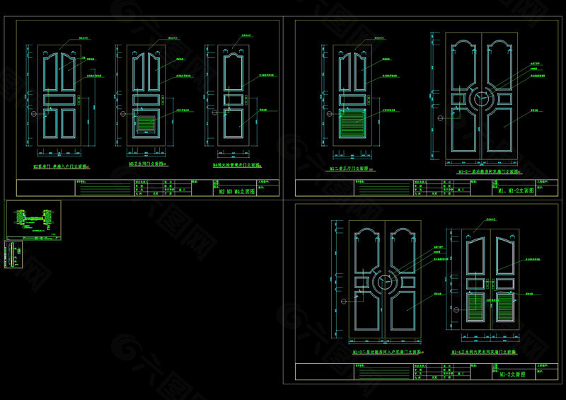 门大样cad图纸