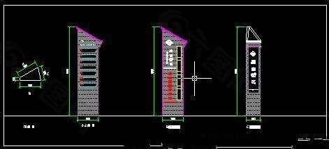 商业区一级导示牌CAD大样图