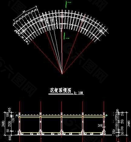 某花架施工详图