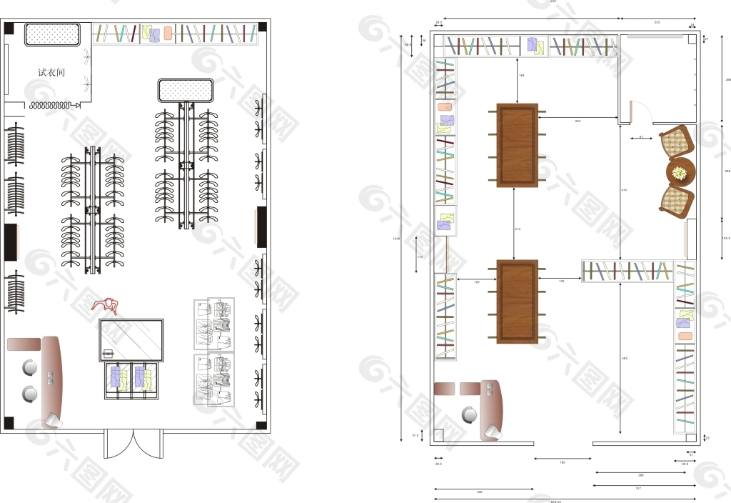 服装专卖店平面图