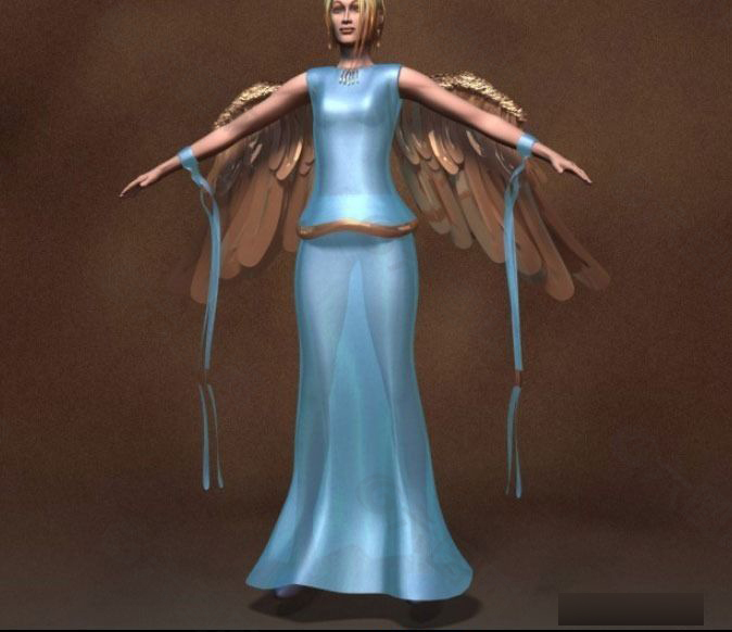 长翅膀的女性人物3D模型