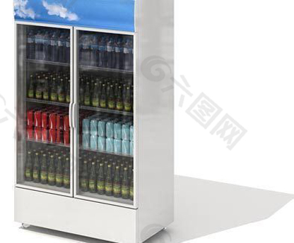 商场啤酒饮料冷冻柜三维模型