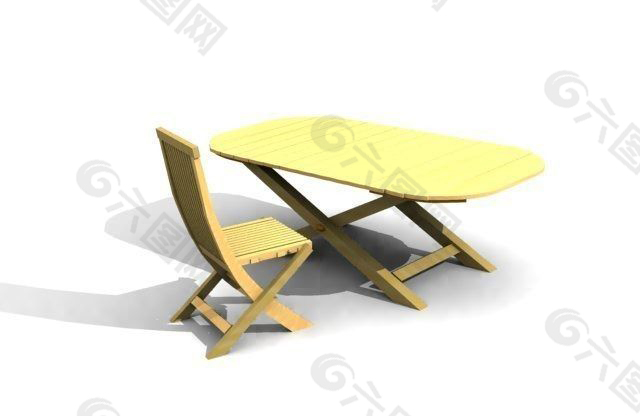 小孩子餐桌椅3D模型